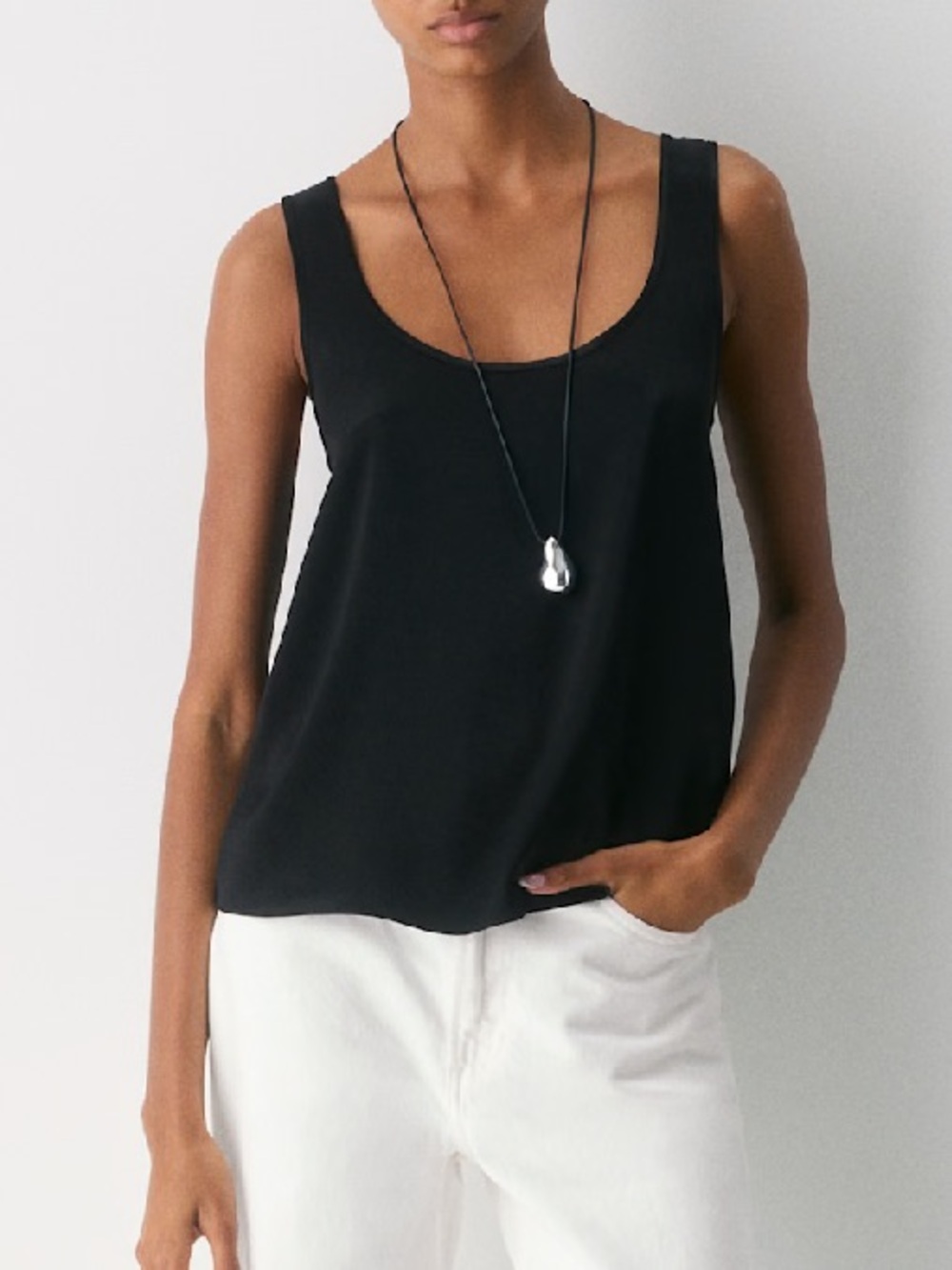 NWOT Aritzia Black Asset Satin Top